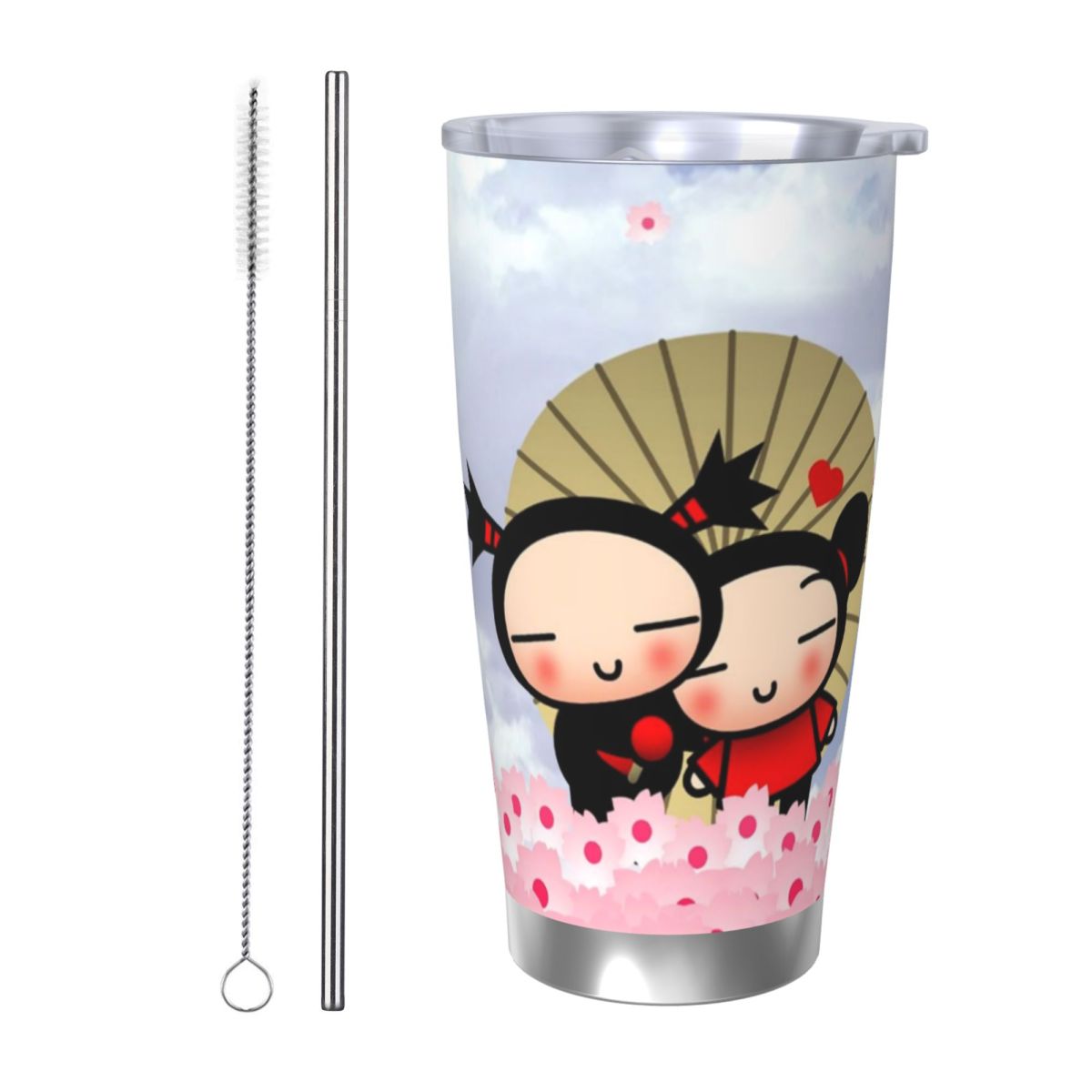 Flask Stainless Steel - Cute Cartoon Pucca 20oz Stainless Steel