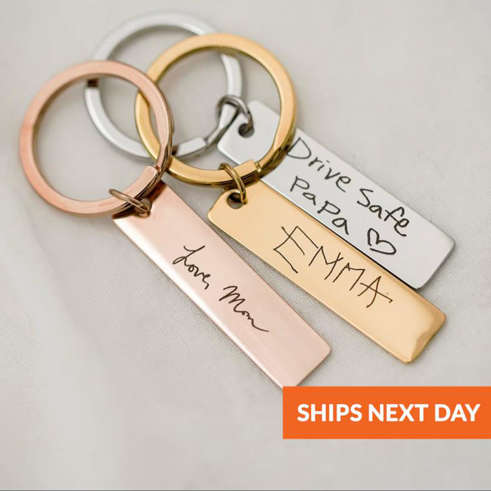Men'S Accessories Gift Ideas - Actual handwritten key chain, Custom personalized
