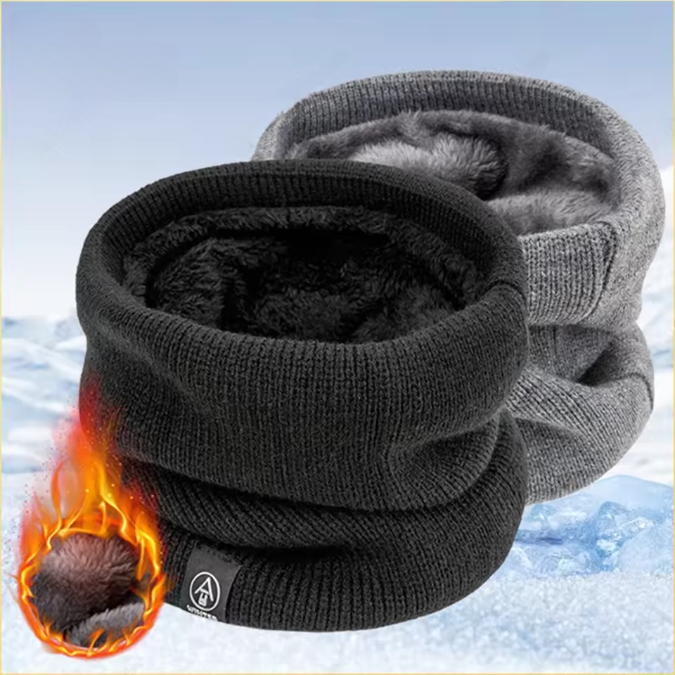 Men Accessories For Neck - Winter Neck Warmer Scarf Fleece Lined