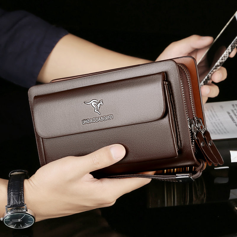 Coin Holder Men - Fashion Men's Wallets Brand Large Zipper