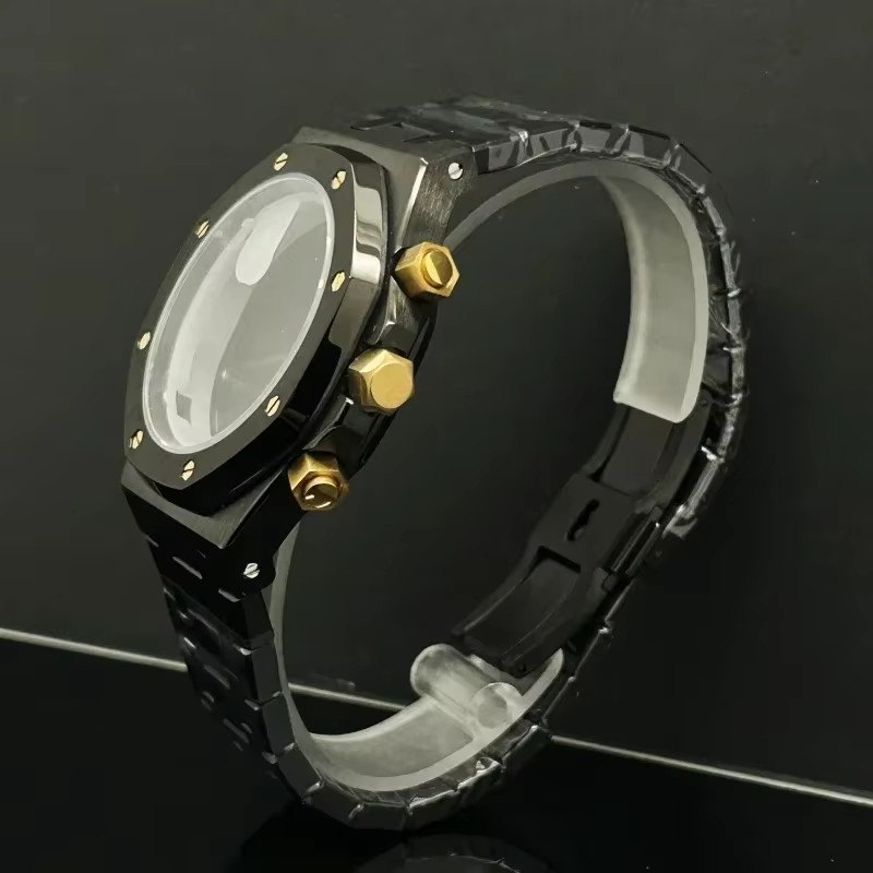 Men Accessories Logo - 41mm Rose Gold Black Watch Men