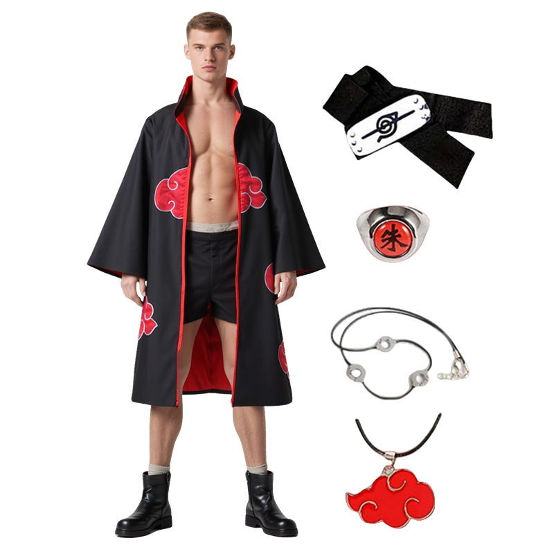 Young Men'S Accessories - Men Anime Akatsuki Cosplay Costume Red