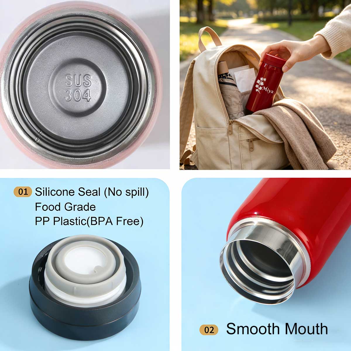 Stainless Steel Insulated Slim - Flask Stainless Steel 评论和价格