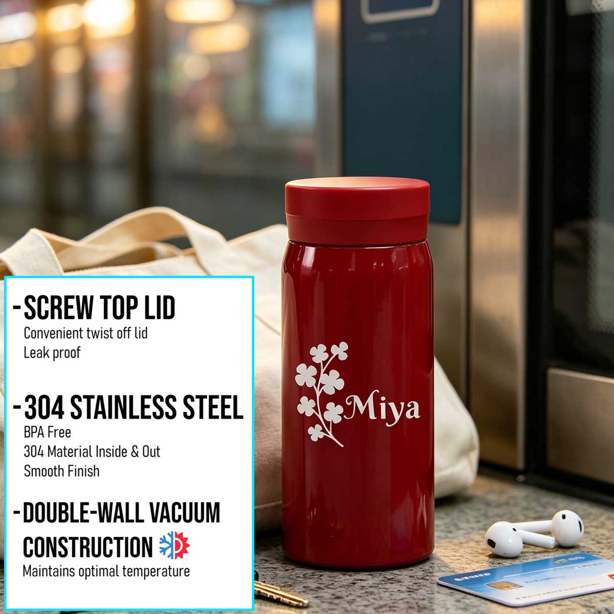 Stainless Steel Insulated Slim - Flask Stainless Steel 评论和价格