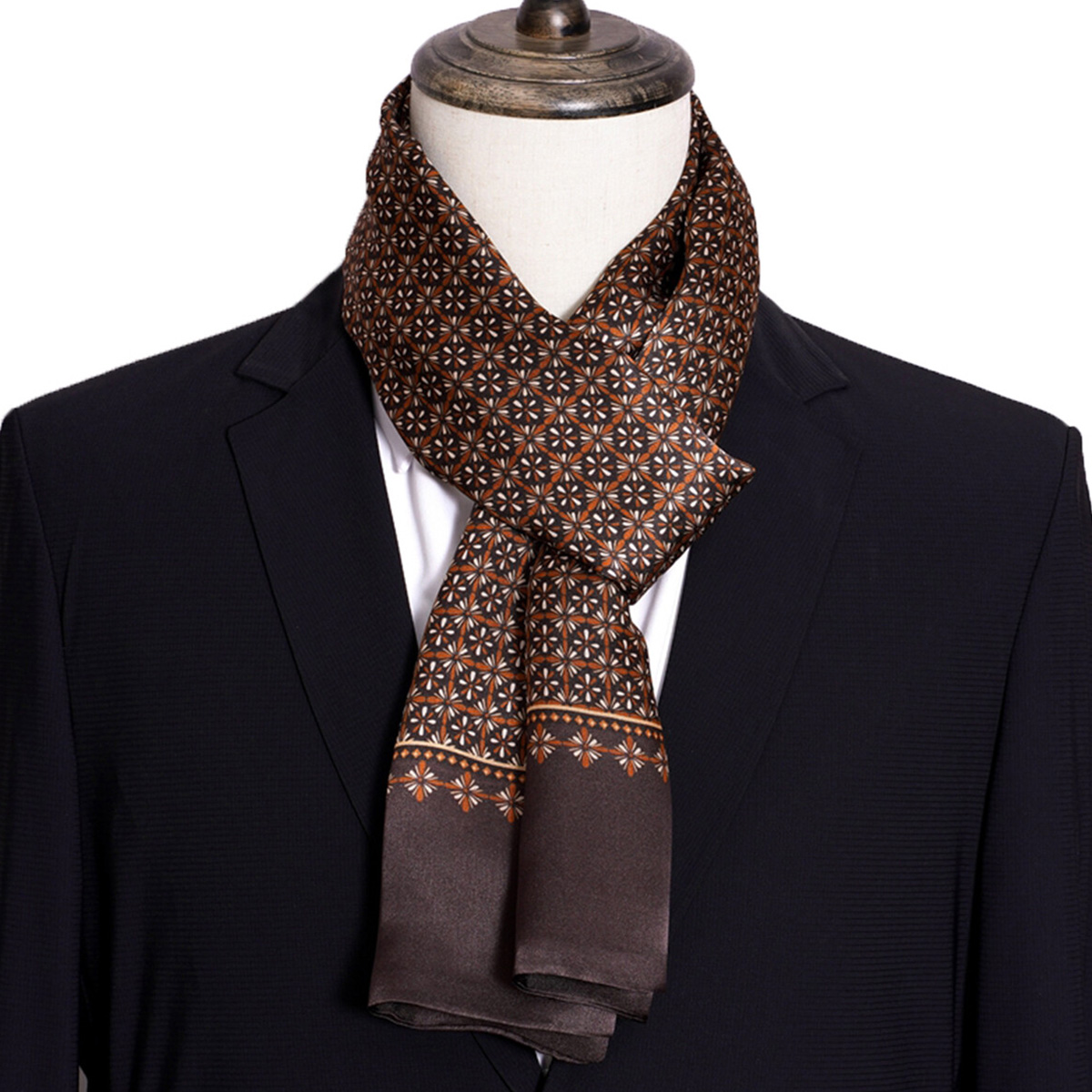 New Men's Stripe Silk Scarf Ho - Men Accessories For Neck 评论和价格