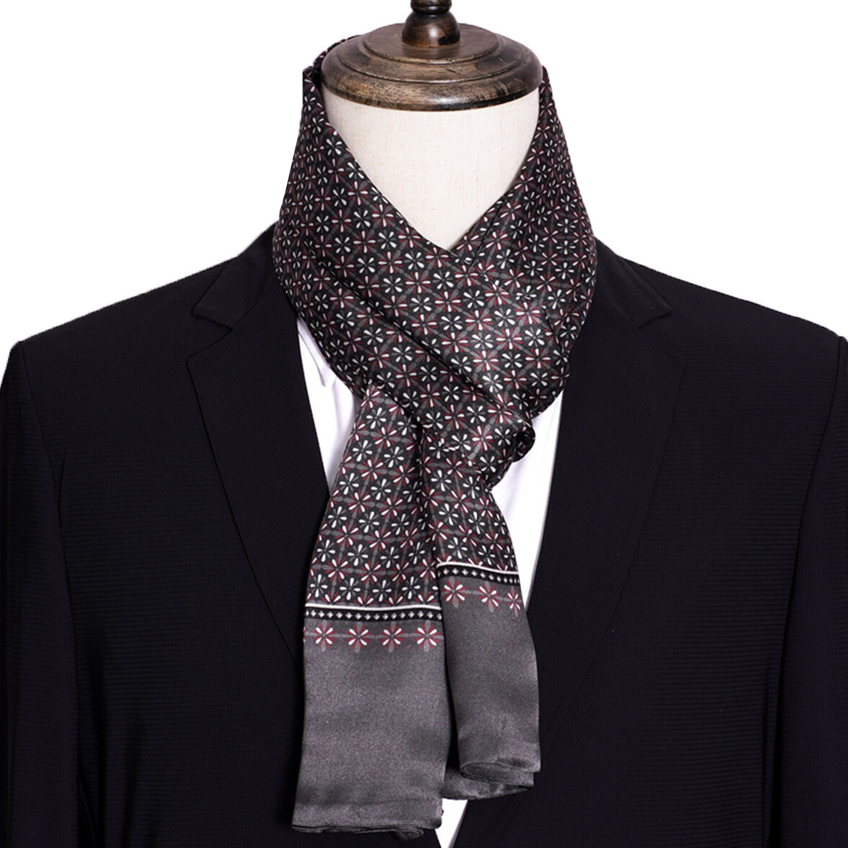 New Men's Stripe Silk Scarf Ho - Men Accessories For Neck 评论和价格