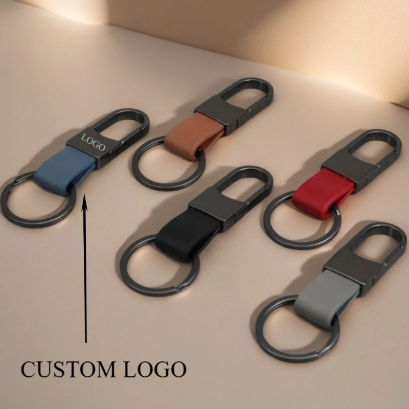 Fashion Leather Keychains Cust - Men Accessories Logo 评论和价格