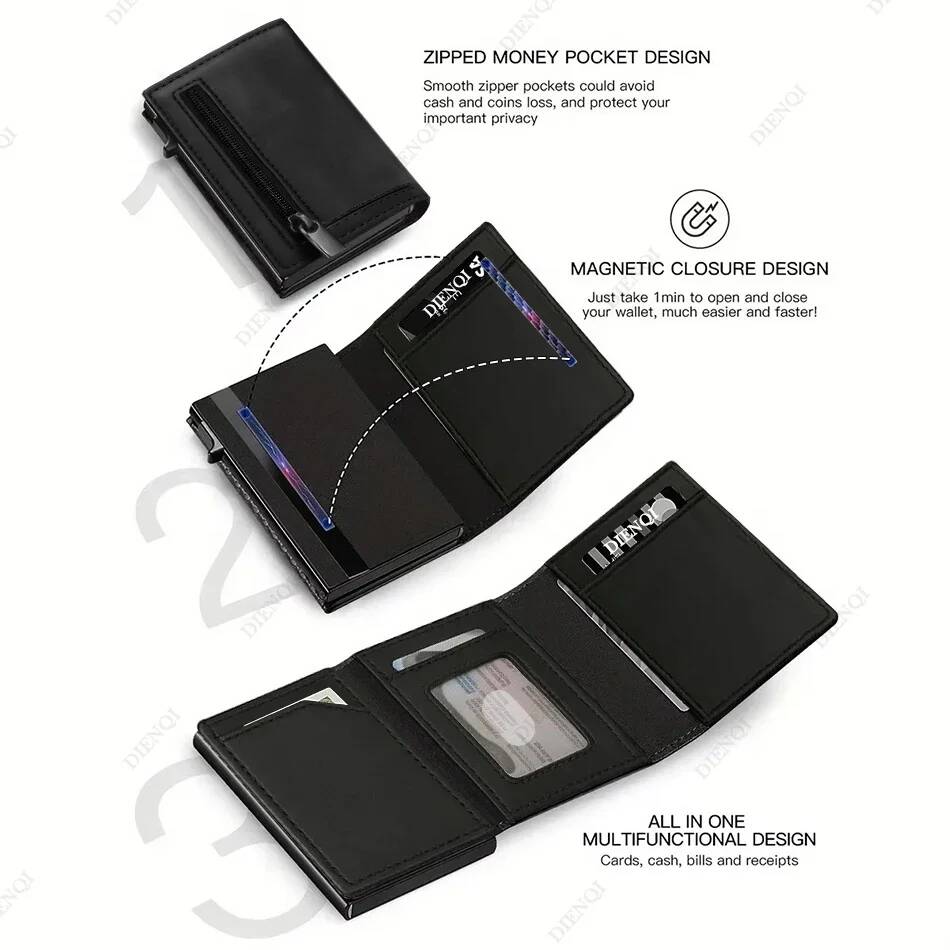 OUIO Rfid Credit Card Holder W - Coin Holder Men 评论和价格