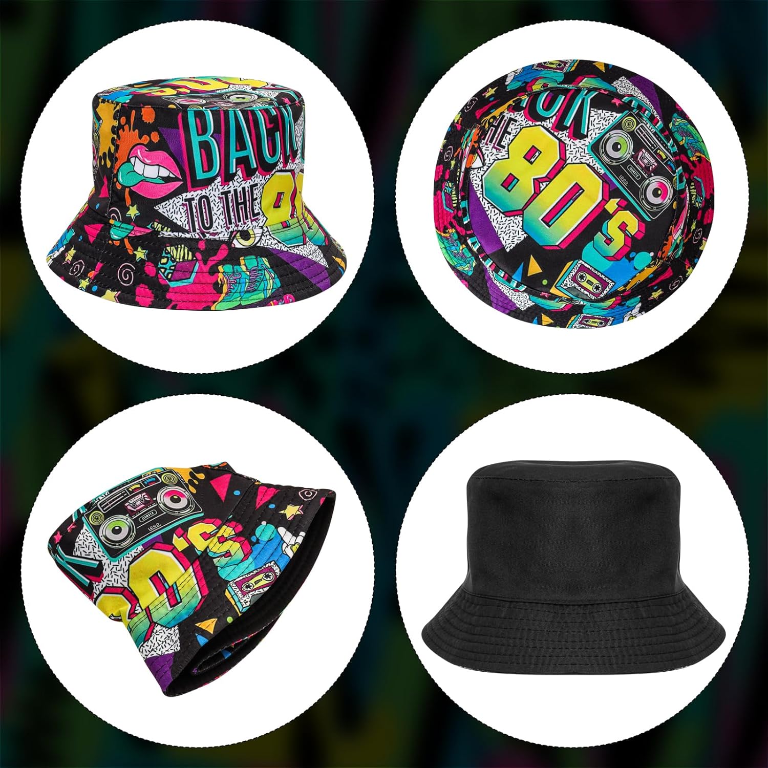 Fashion 80s 90s Bucket-Hat Fis - Men'S Accessories In The 80S 评论和价格