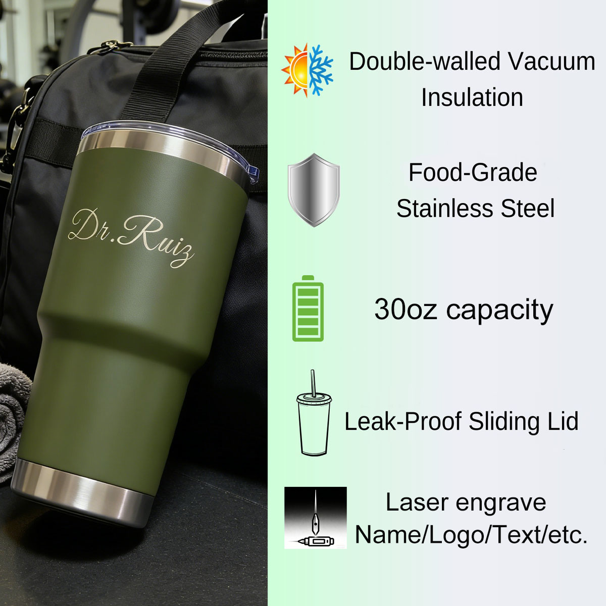 Custom Personalized 30 oz Vacu - Flask Stainless Steel 评论和价格