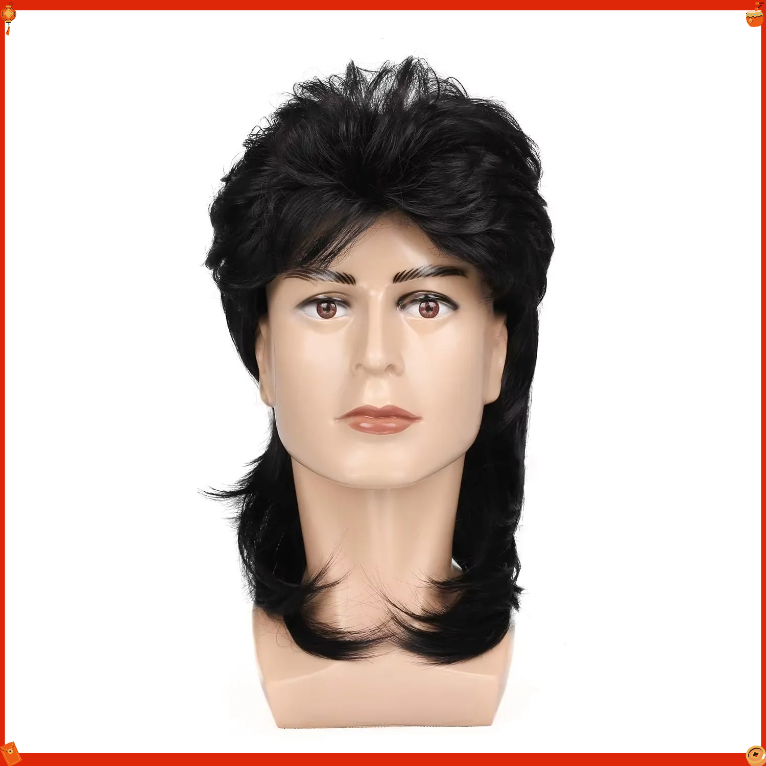 Synthetic Mullet Wig for Men 7 - Men'S Accessories In The 80S 评论和价格