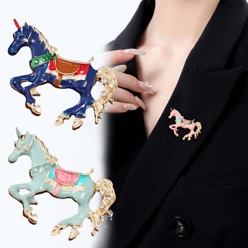 Vintage Enamel Horse Brooches  - Men Accessories Bouquet 评论和价格