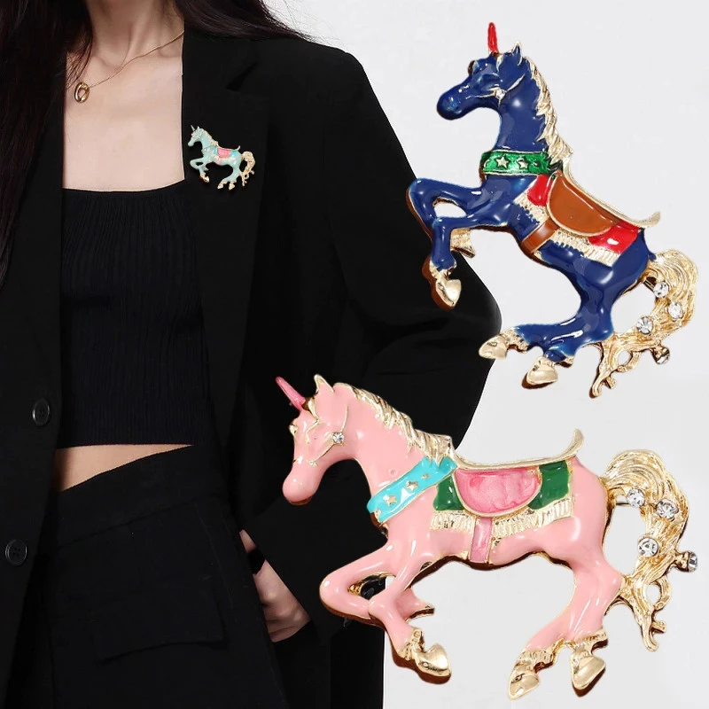 Vintage Enamel Horse Brooches  - Men Accessories Bouquet 评论和价格