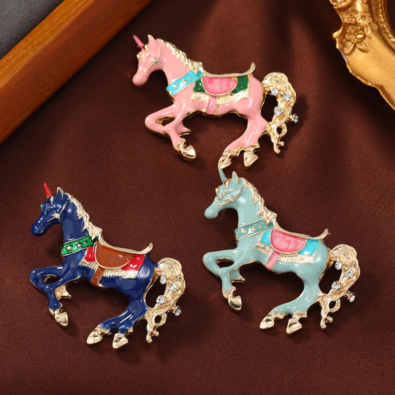 Vintage Enamel Horse Brooches  - Men Accessories Bouquet 评论和价格
