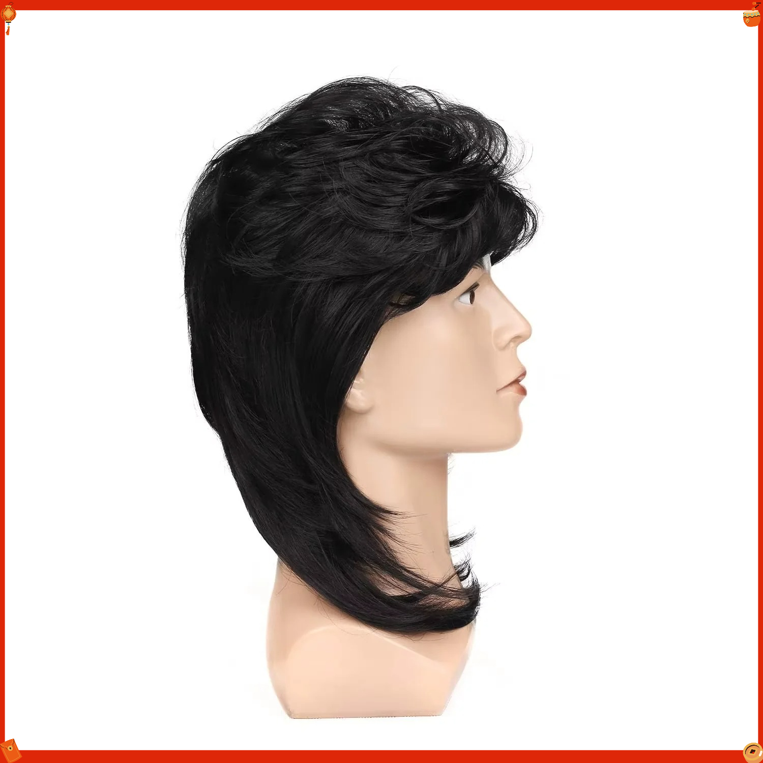 Synthetic Mullet Wig for Men R - Men'S Accessories In The 80S 评论和价格
