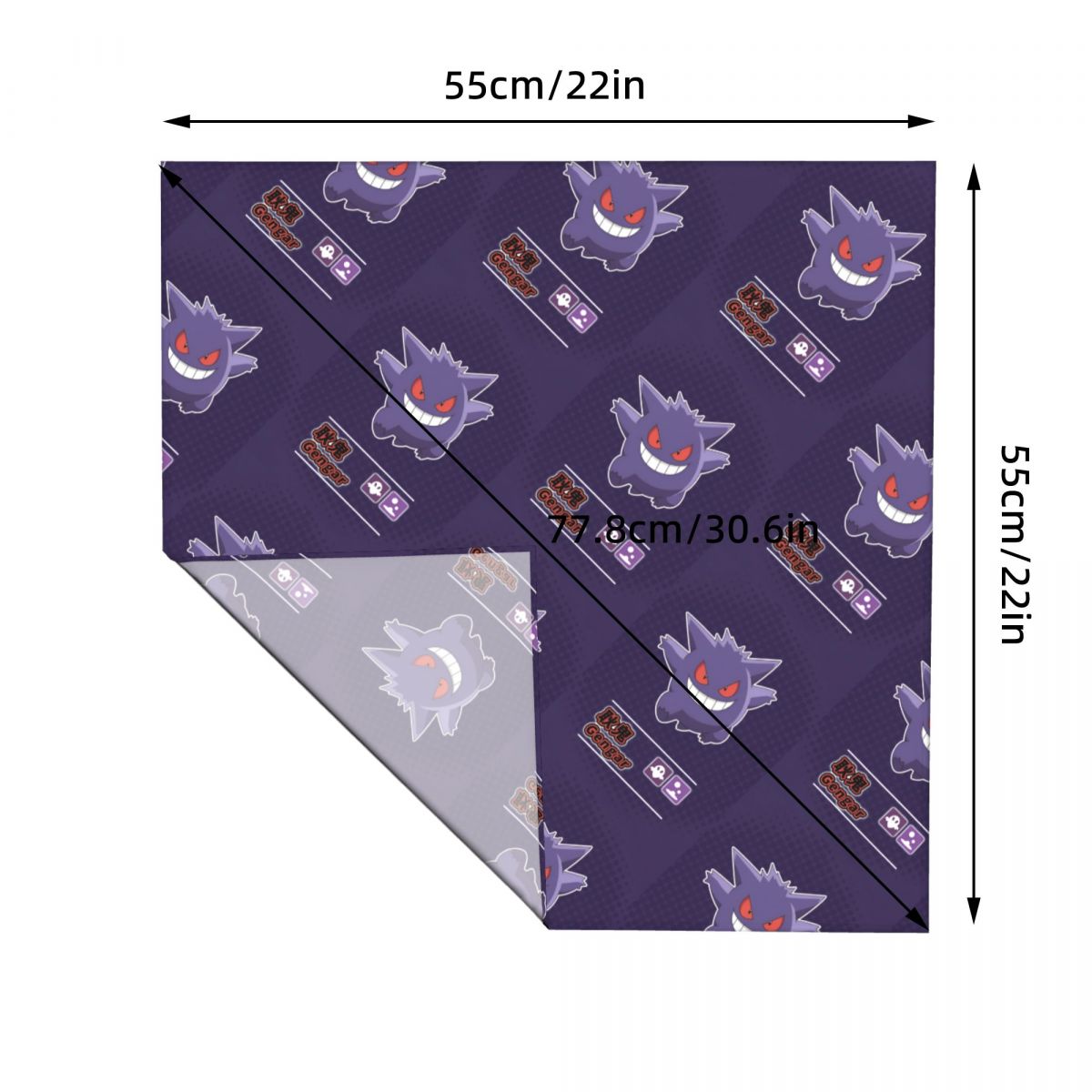 55CM Pokemoned Gengars Bandana - Men Accessories For Neck 评论和价格