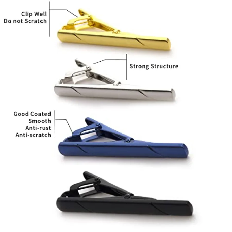 4Pcs Tie Clips For Men Tie Bar - Men Accessories For Suit 评论和价格