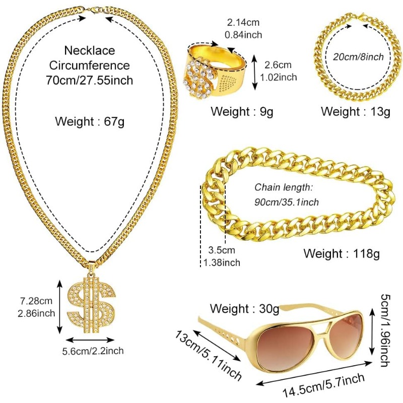 5pcs Hip Hop Costume kit,80s F - Men'S Accessories In The 80S 评论和价格