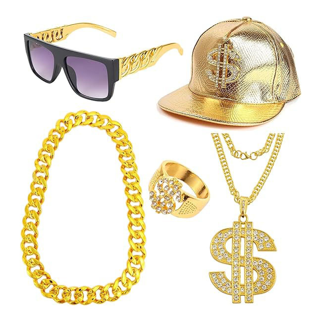 80s 90s Hip Hop Costume Access - Men'S Accessories In The 80S 评论和价格