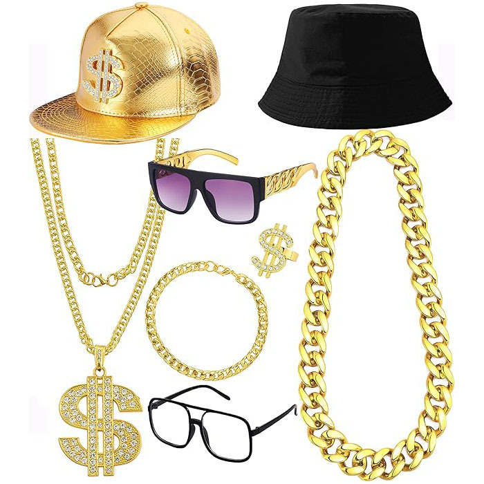 80s 90s Hip Hop Costume Access - Men'S Accessories In The 80S 评论和价格