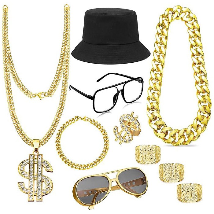 80s 90s Hip Hop Costume Access - Men'S Accessories In The 80S 评论和价格