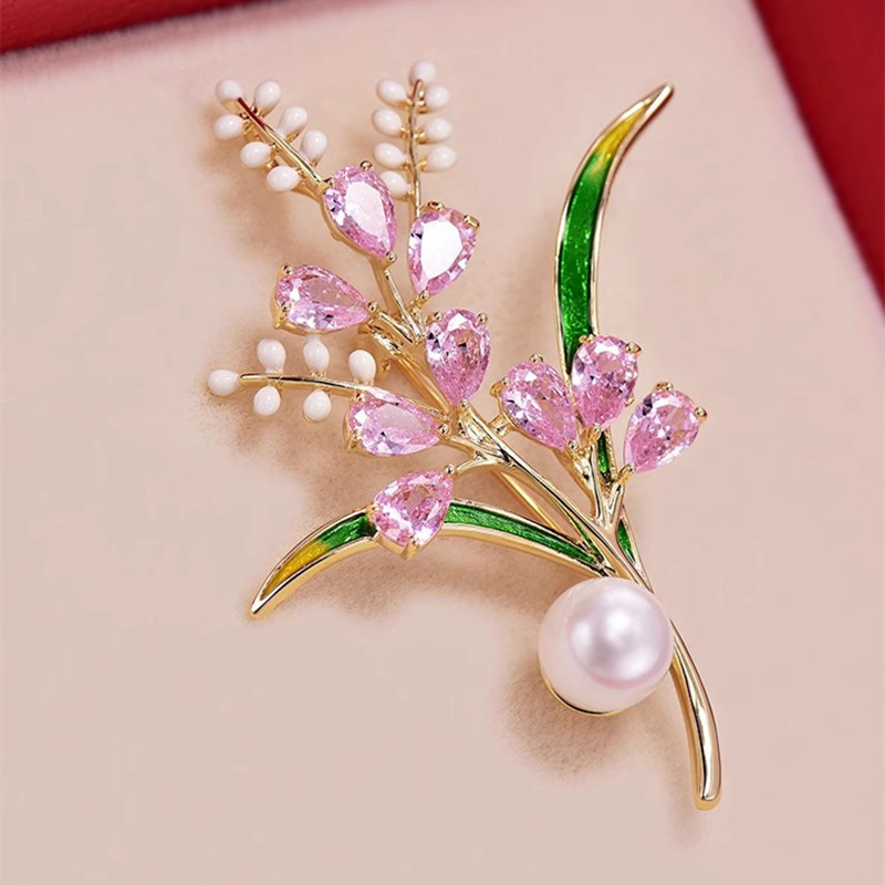 Fashion Zircon Wheat Ear Brooc - Men Accessories Bouquet 评论和价格