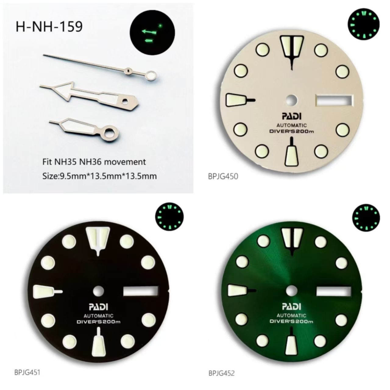 Hot selling 28.5mm NH36 PADI S - Men Accessories Logo 评论和价格